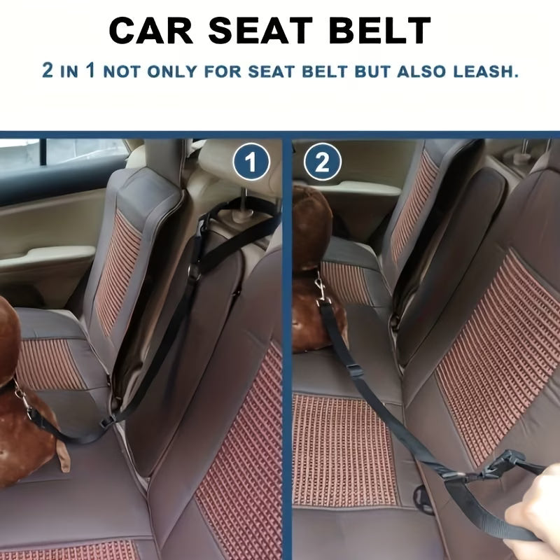 Adjustable 2 in 1 Dog Car Seat Belt