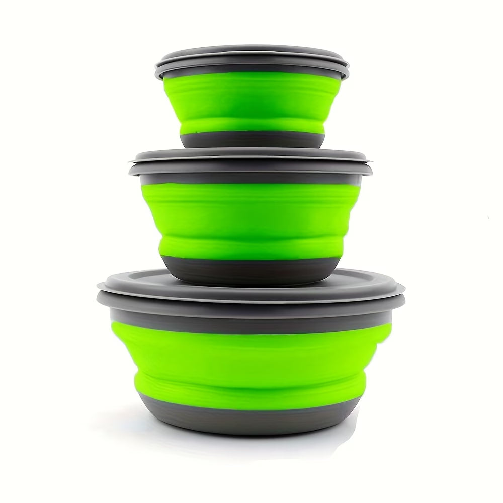Foldable Food Storage Bowls with Lids 3 pack