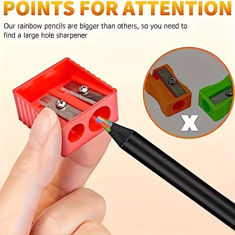 12 Rainbow Gradient Colored Pencils Dust Free