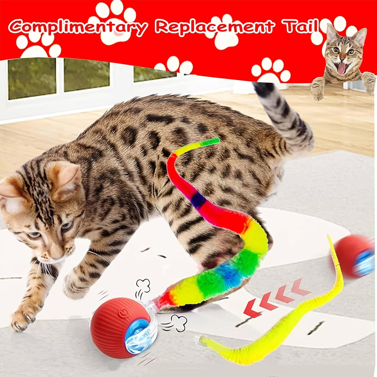 USB Rechargeable LED Rolling Cat Ball