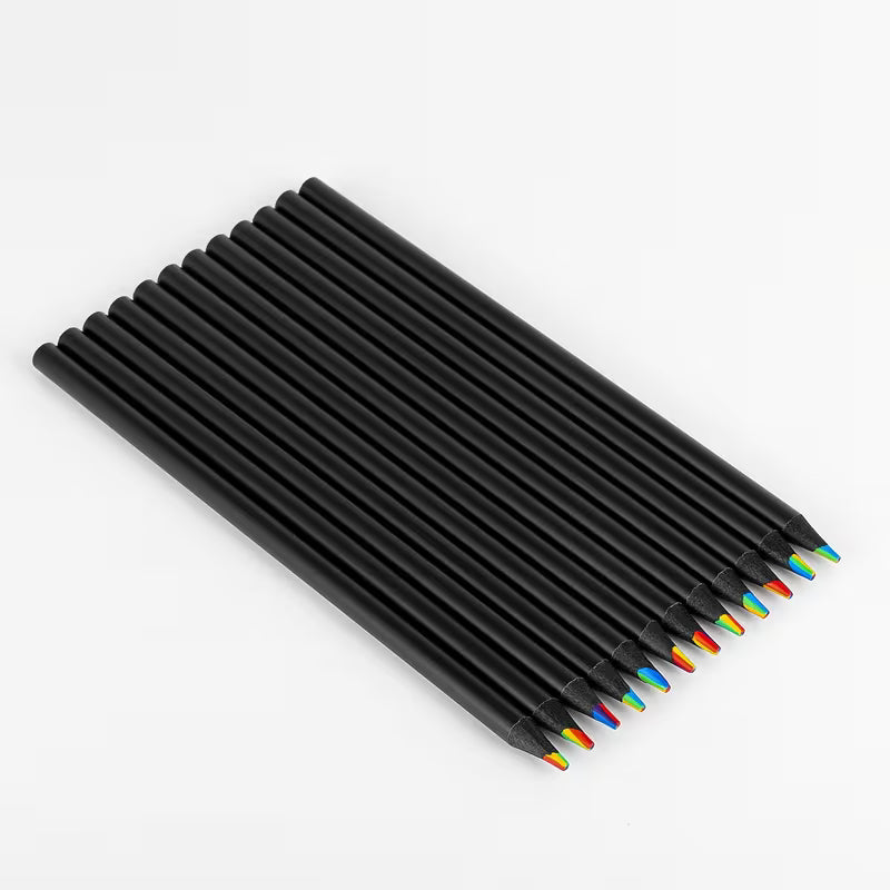 12 Rainbow Gradient Colored Pencils Dust Free