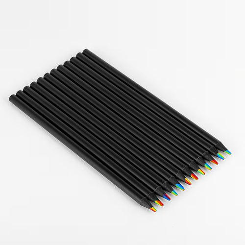 12 Rainbow Gradient Colored Pencils Dust Free