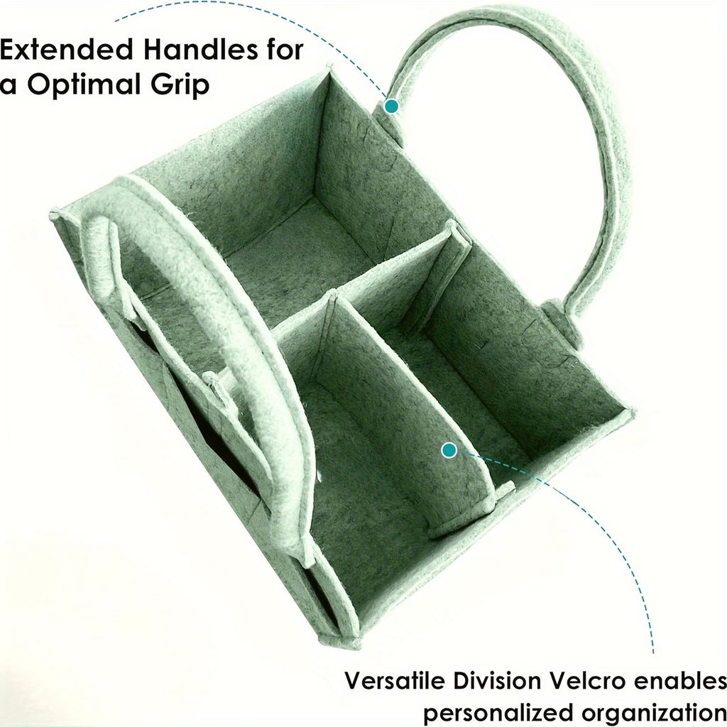 Partitioned Felt Storage and Diaper Bag