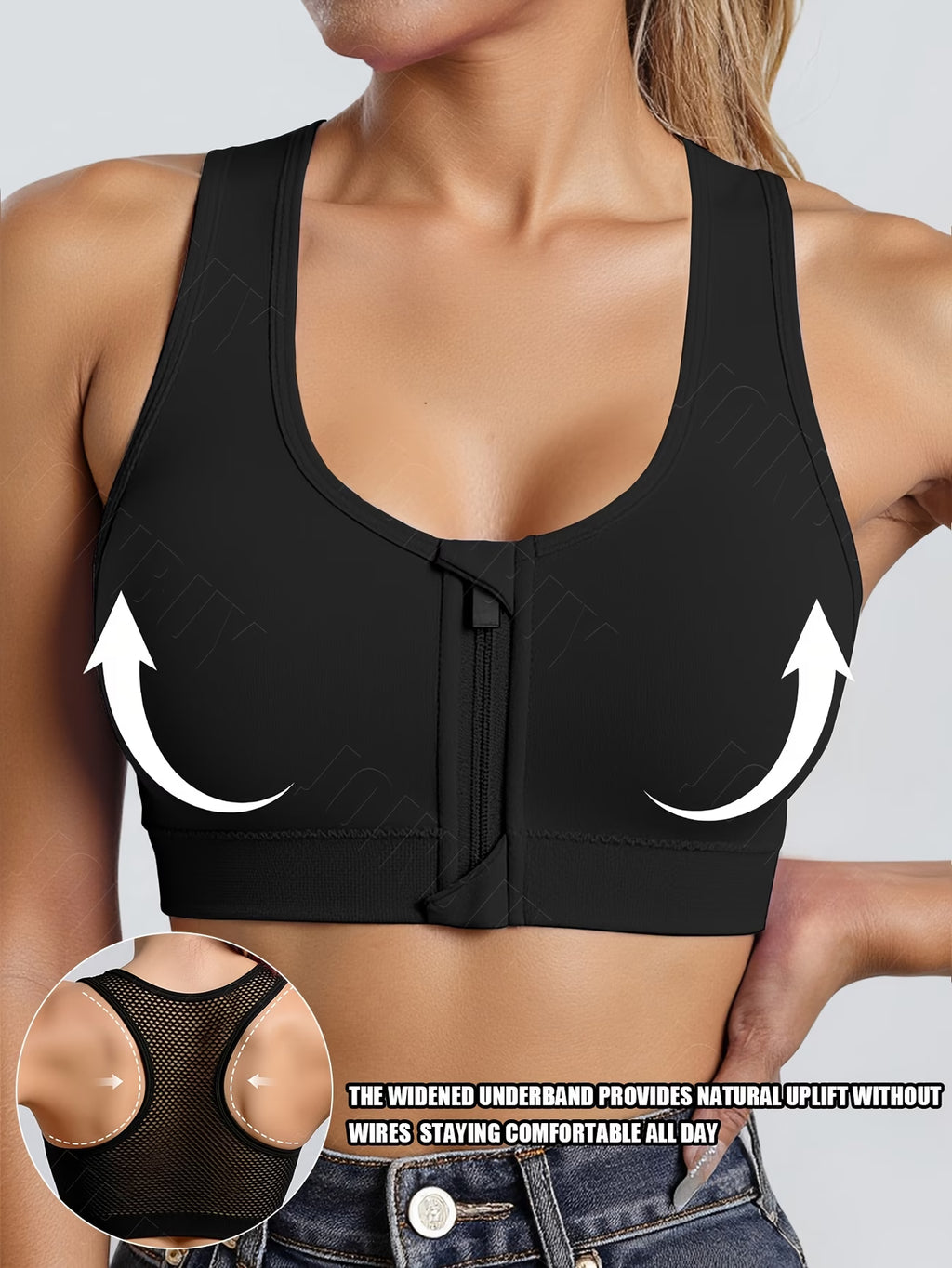 Seamless Front Zip Sports Bra