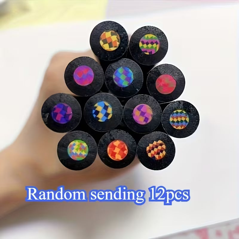 12 Rainbow Gradient Colored Pencils Dust Free
