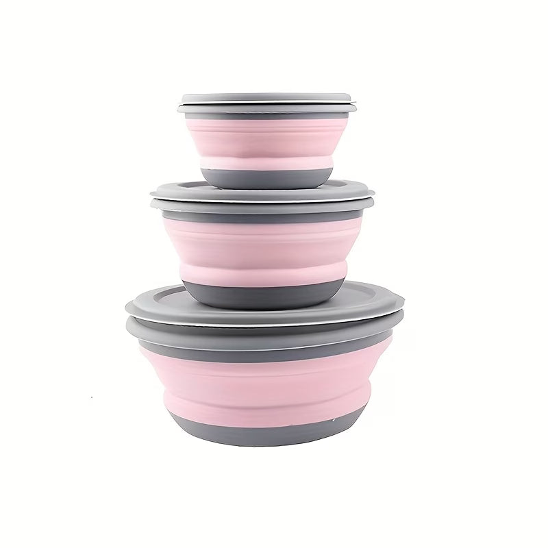 Foldable Food Storage Bowls with Lids 3 pack