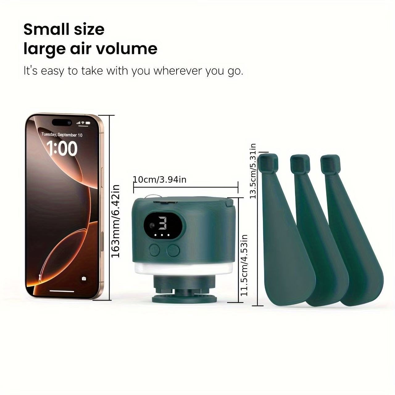 USB Rechargeable Camping Fan with LED Light