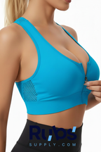 Seamless Front Zip Sports Bra