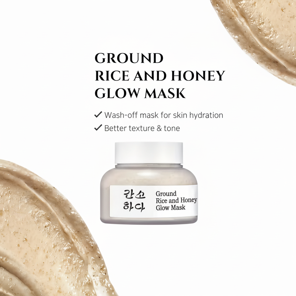 Korean Glow Mask with Rice and Honey for dry skin