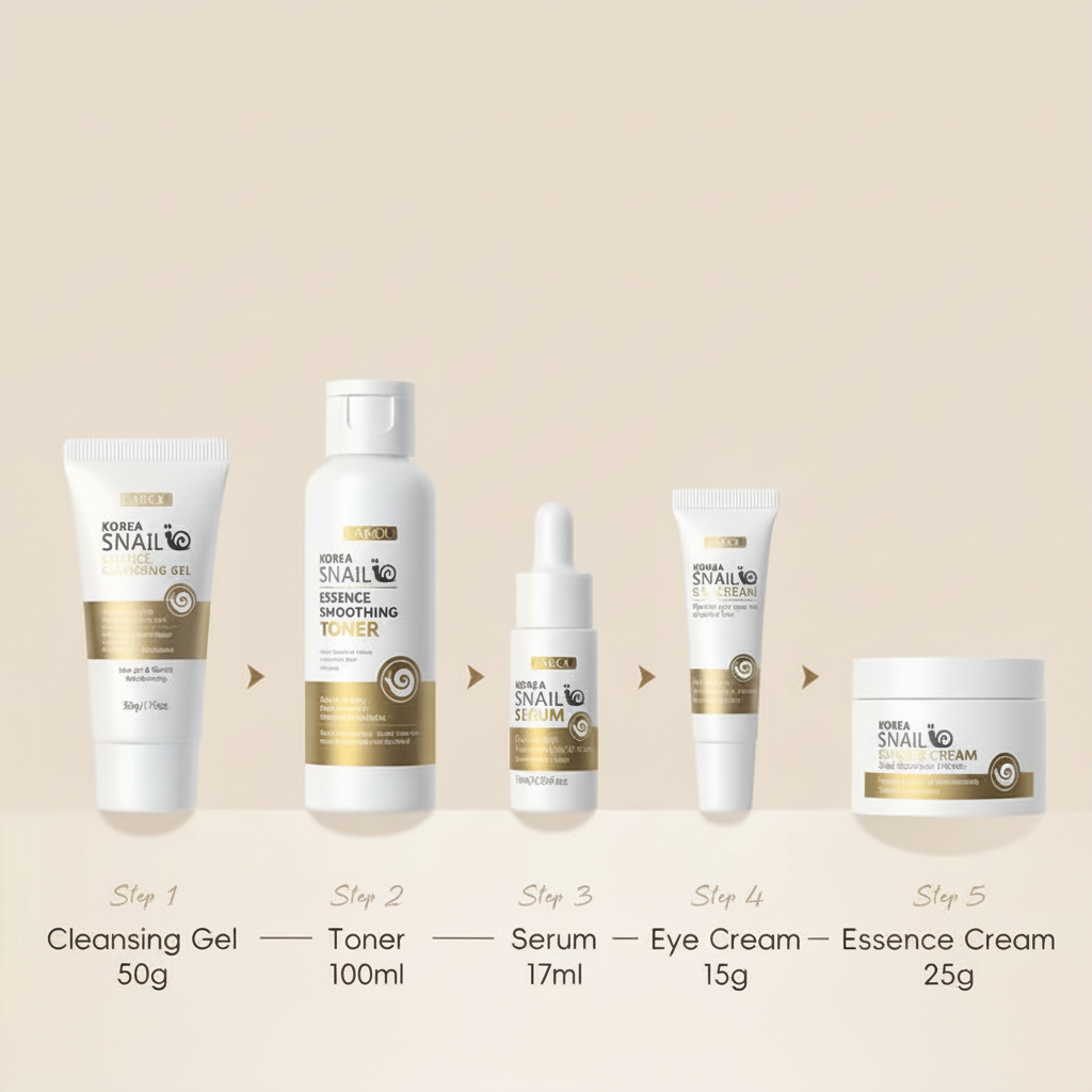 Korean Snail Skincare Set – Toner, Serum, Eye Cream and Moisturizer