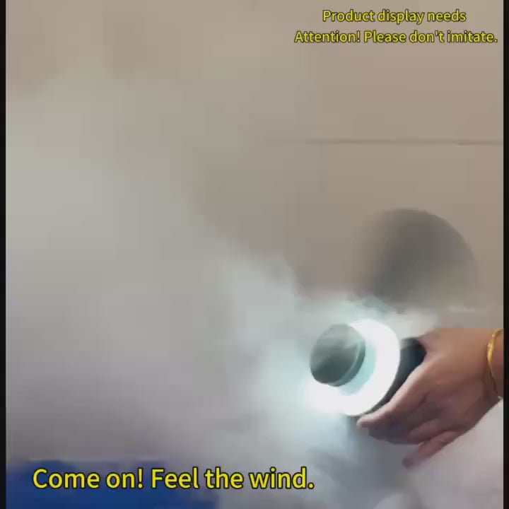 USB Rechargeable Camping Fan with LED Light